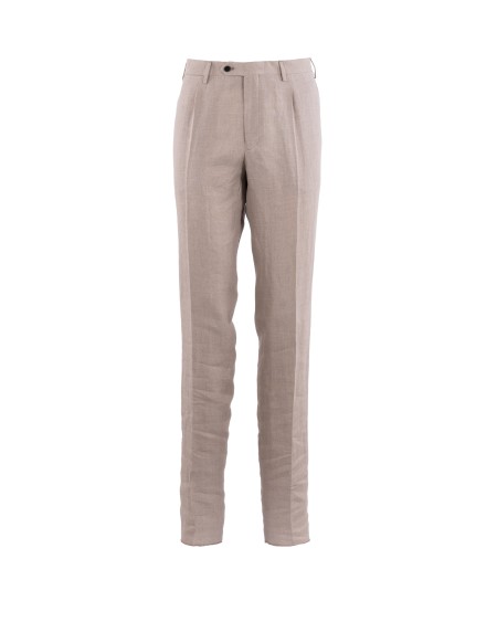 Shop GERMANO  Trousers: Germano long linen trousers.
Zip closure with button and counter buttons.
"American" front pockets.
Back welt pockets with button.
Composition: 100% Linen.
Made in Italy.. 8713 21G -0140